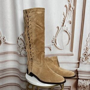Coach Camel Suede Knee Boots
